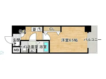 LUXE新大阪北(1K/9階)の間取り写真