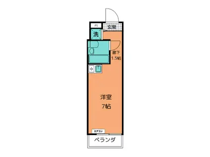 菱和パレス旗の台(ワンルーム/4階)の間取り写真