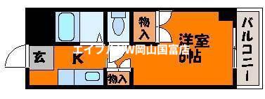 グランディール門田屋敷(1K/3階)の間取り写真