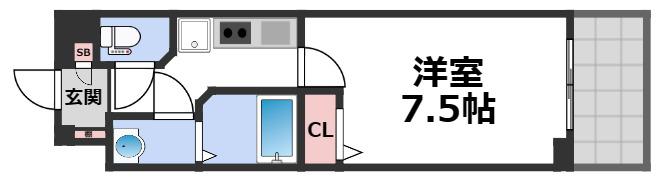 スプランディッド放出(1K/11階)の間取り写真