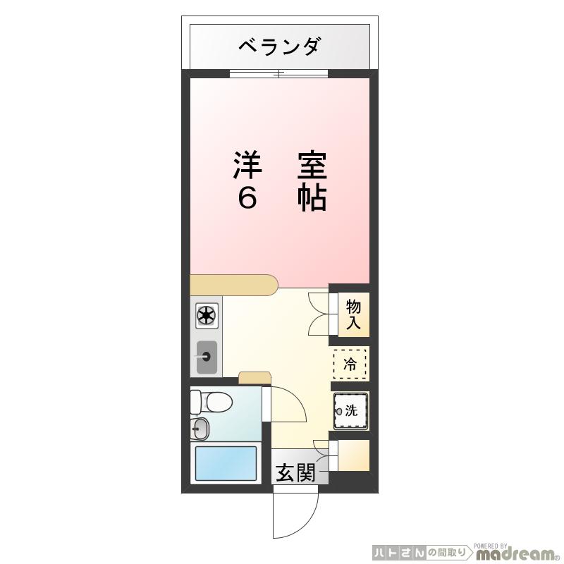 第1FMクレセントマンション(1K/2階)の間取り写真