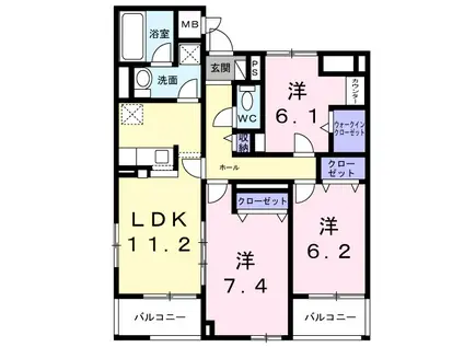 アーブルブリエ(3LDK/3階)の間取り写真