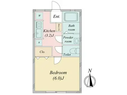 ジュネス成瀬(1K/1階)の間取り写真