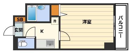 エスリード梅田東(1K/6階)の間取り写真