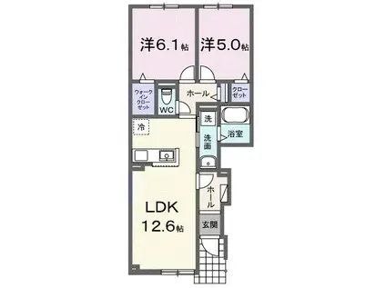キスイ・トロワ(2LDK/1階)の間取り写真