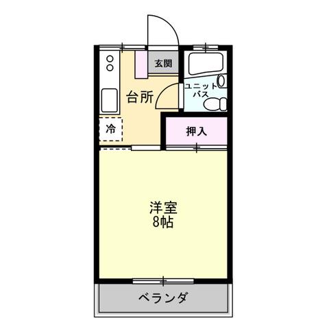 ユリーズプラザ(1K/2階)の間取り写真