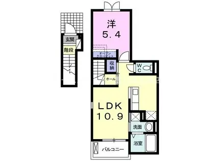 ライグッドIII(1LDK/2階)の間取り写真