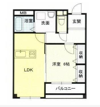 ルーツヒルズII(1LDK/3階)の間取り写真