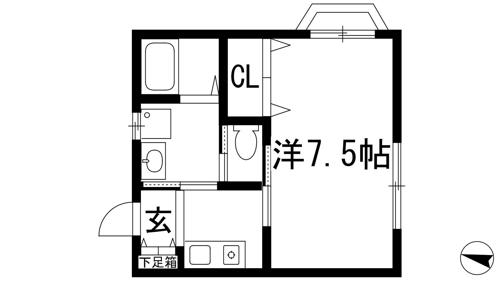 笠井ビル(1K/2階)の間取り写真