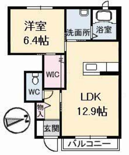 スカイメゾン12番館(1LDK/1階)の間取り写真