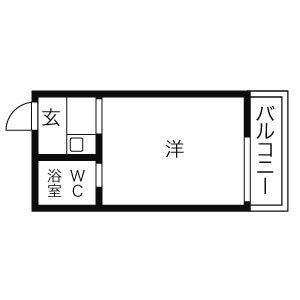 ドール本願寺(ワンルーム/1階)の間取り写真