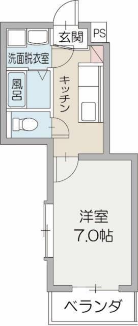 タイユール竹中(1K/3階)の間取り写真