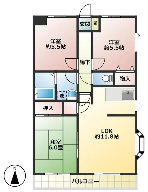フランソレイユ 3階階 間取り