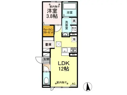 ノーブル スクエア C(1LDK/1階)の間取り写真