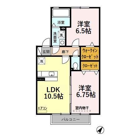 1STプレジオ(2LDK/2階)の間取り写真