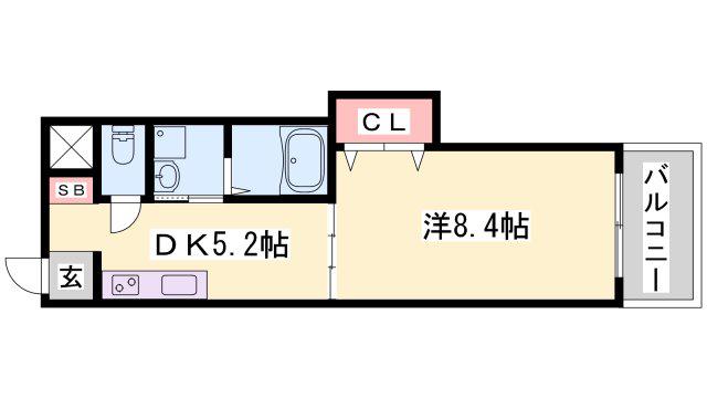 フレシールメゾン A棟(1DK/2階)の間取り写真