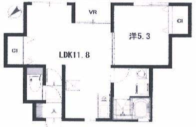 SORA(1LDK/1階)の間取り写真