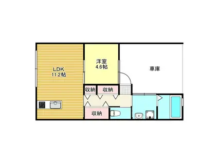 クレストK I(1LDK/1階)の間取り写真