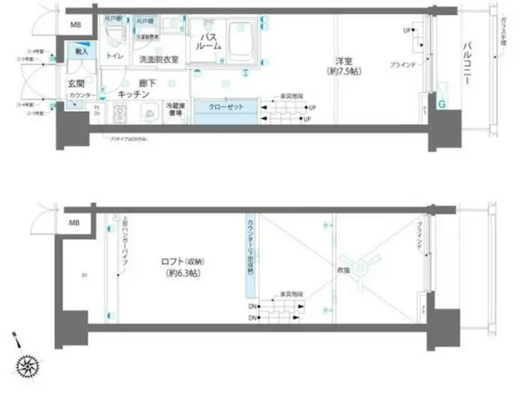 ZOOM芝浦 8階階 間取り
