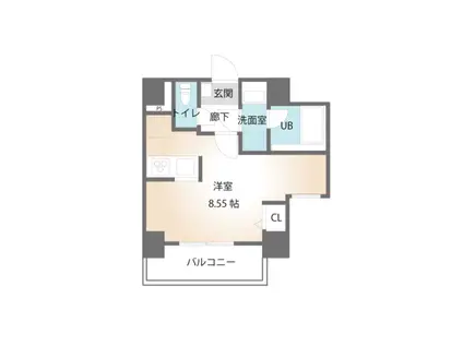 セレッソ・アクア・三上(ワンルーム/2階)の間取り写真