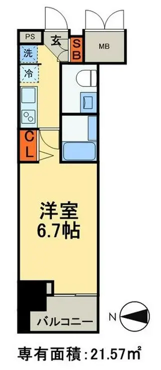 プラウドフラット隅田リバーサイド 4階階 間取り