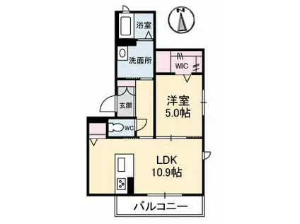 グランベレオ大門(1LDK/3階)の間取り写真