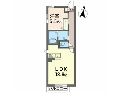 コンフォーティア(1LDK/2階)の間取り写真