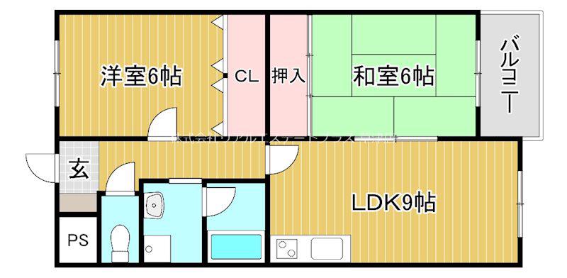 エクシードSS(2LDK/3階)の間取り写真