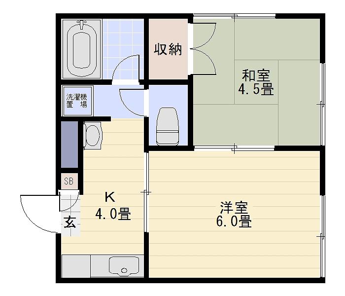 FTKハイツ(2K/1階)の間取り写真