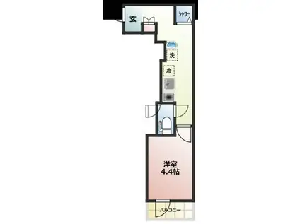 ロッソ・カンパーナ(1K/2階)の間取り写真