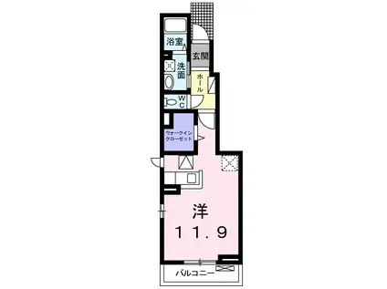 ホーリーアネックスII(ワンルーム/1階)の間取り写真