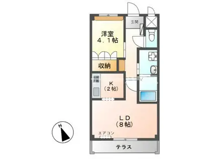 LA・LUCE(1LDK/1階)の間取り写真