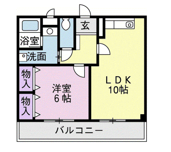 パルコート(1LDK/2階)の間取り写真