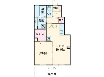 H.I.T(1LDK/1階)の間取り写真