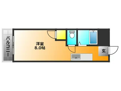 ガーネットハイツ(ワンルーム/1階)の間取り写真