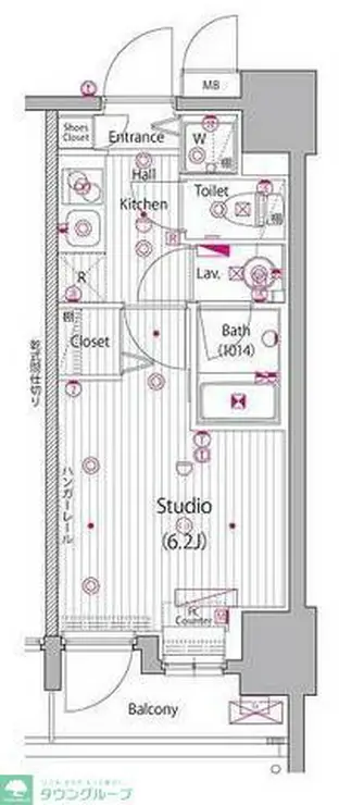 グランド・ガーラ桜木町駅前 5階階 間取り