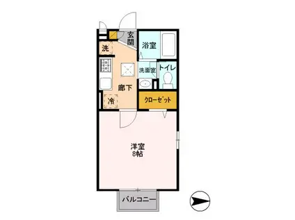 東武野田線 運河駅 2階建 築12年 ルミエールI(1K/2階)の間取り写真