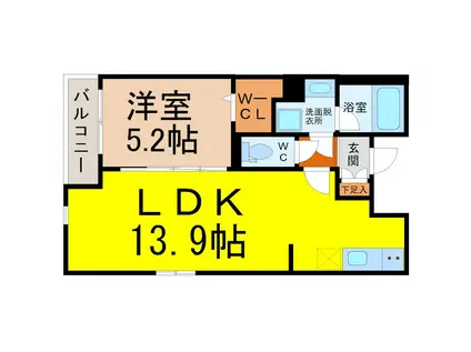 カロス新栄(1LDK/3階)の間取り写真