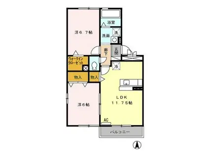 DGRANCE(2LDK/2階)の間取り写真