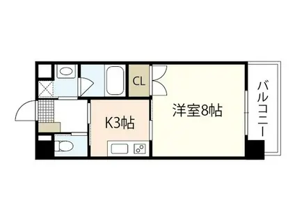 ソフィアコート光町(1K/8階)の間取り写真