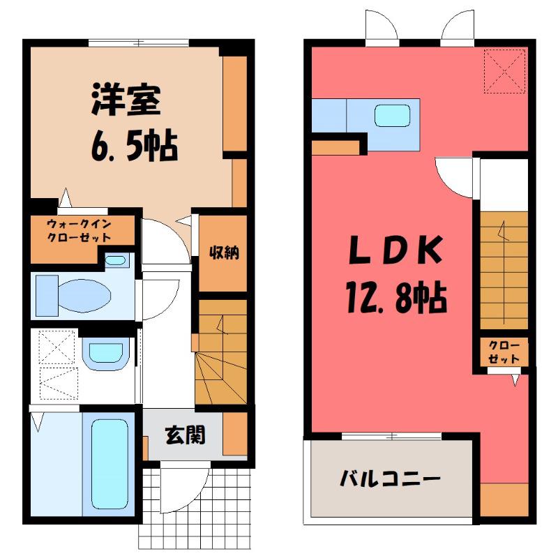 ラ ペ フランII(1LDK/1階)の間取り写真