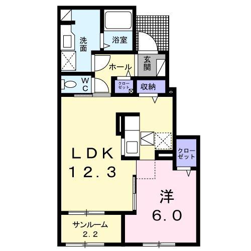 ファイン・グランツIII(1LDK/1階)の間取り写真
