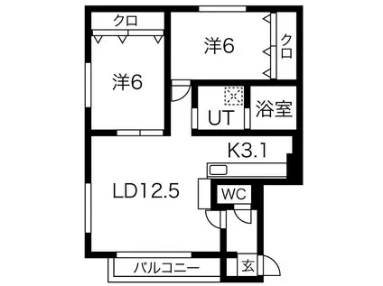 FAIRY HILL(2LDK/3階)の間取り写真