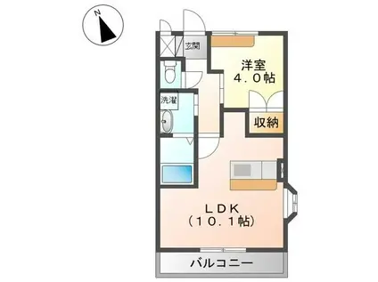 ラフィネ(1LDK/2階)の間取り写真