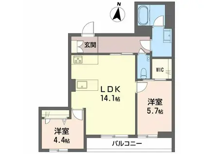 ゼーゲンハウス(2LDK/3階)の間取り写真