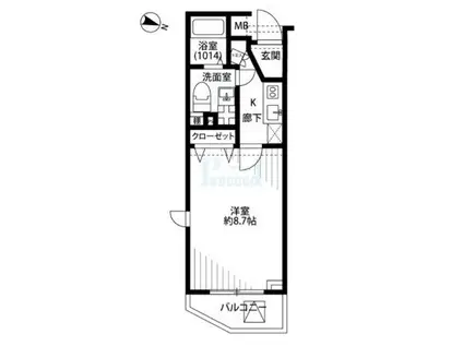 プレール・ドゥーク板橋区役所前II(1K/2階)の間取り写真