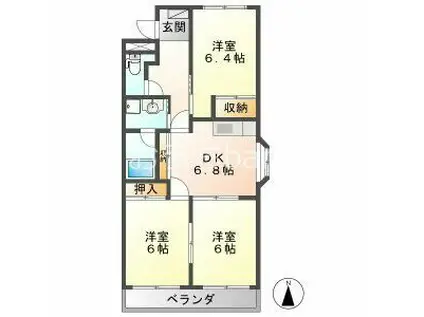 コンフォースMK(3DK/2階)の間取り写真