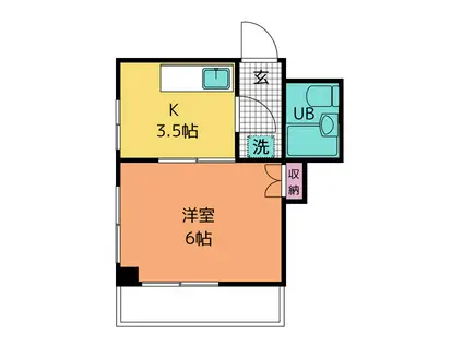 エレガンス金沢文庫(1K/4階)の間取り写真