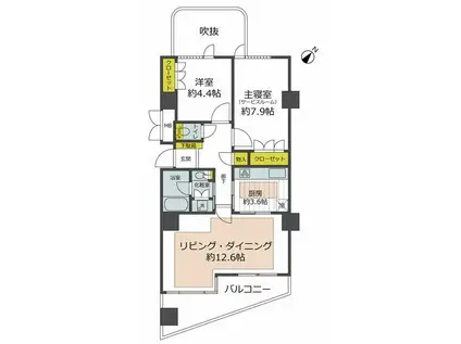 ディアナガーデン恵比寿(1SLDK/11階)の間取り写真