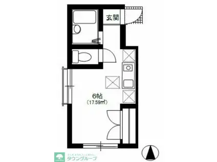 ジョワカーサ(ワンルーム/1階)の間取り写真